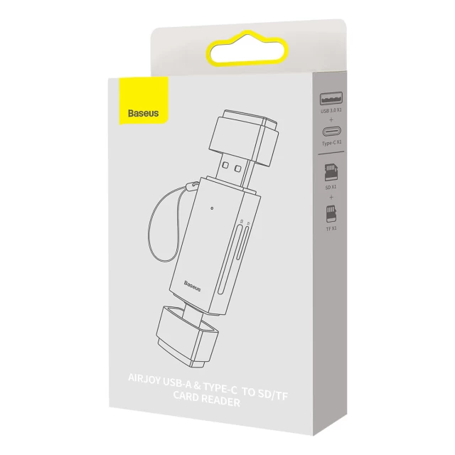 Кардридер Baseus Lite Series USB-A/USB-C to SD/TF Grey (WKQX060113)