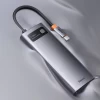 USB-хаб Baseus Metal Gleam Multifunctional 7-in-1 USB-C to 3xUSB-A/USB-C/Ethernet/2xHDMI Grey (WKWG040113)