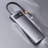 USB-хаб Baseus Metal Gleam Multifunctional 8-in-1 USB-C to 3xUSB-A/USB-C/2xHDMI/SD/TF Grey (WKWG050113)
