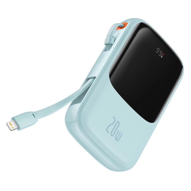 Портативное зарядное устройство Baseus Q Pow 10000 mAh 20W with Lightning Cable Blue (PPQD020003)