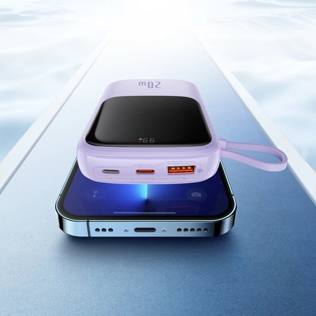Портативное зарядное устройство Baseus Q Pow 10000 mAh 20W with LightningCable Purple (PPQD020005)