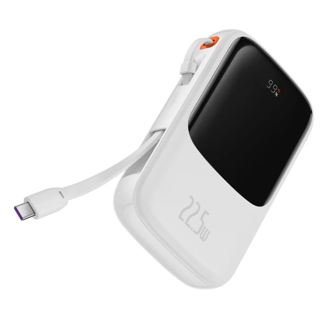 Портативний зарядний пристрій Baseus Q Pow 10000 mAh 22.5W with USB-C Cable White (PPQD020102)