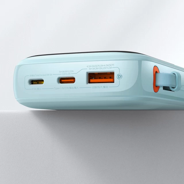 Портативное зарядное устройство Baseus Q Pow 10000 mAh 22.5W with USB-C Cable Blue (PPQD020103)