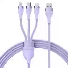 Кабель Baseus Flash Series II One-for-three Fast Charging Data Cable 100W USB - USB Typ C / Lightning / micro USB 1.2m Purple (CASS030005)