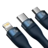 Кабель Baseus Flash 2 USB-A/USB-C to USB-C/Lightning/Micro-USB 1.5m Blue (CASS030203)
