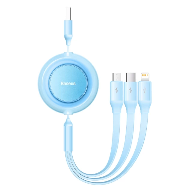 Кабель Baseus Bright Mirror 2 3-in-1 USB-A to USB-C/Lightning/Micro-USB 1.1m Blue (CAMJ010017)