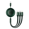 Кабель Baseus Bright Mirror 2 3-in-1 USB-A to USB-C/Lightning/Micro-USB 1.1m Green (CAMJ010006)