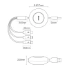 Кабель Baseus Bright Mirror 2 Retractable Cable 3in2 USB Type-A-micro USB + Lightning + USB Type-C 1.1m Blue (CAMJ010103)