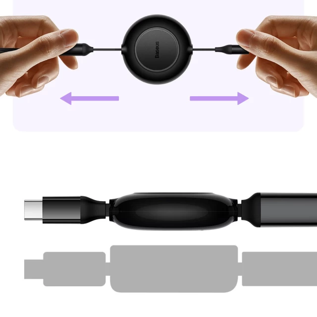 Кабель Baseus Bright Mirror 2 3-in-1 USB-C to USB-C/Lightning/Micro-USB 1.1m Black (CAMJ010201)