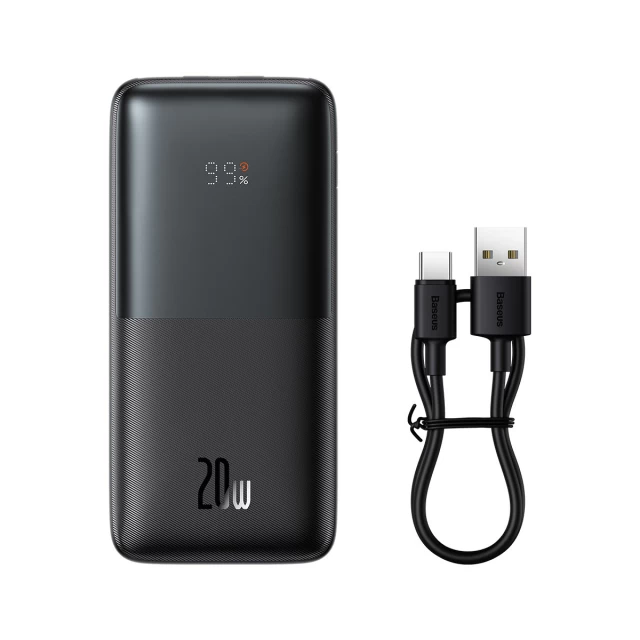 Портативний зарядний пристрій Baseus Bipow Pro 10000 mAh 20W with USB-A to USB-C 0.3m Cable Black (PPBD040101)