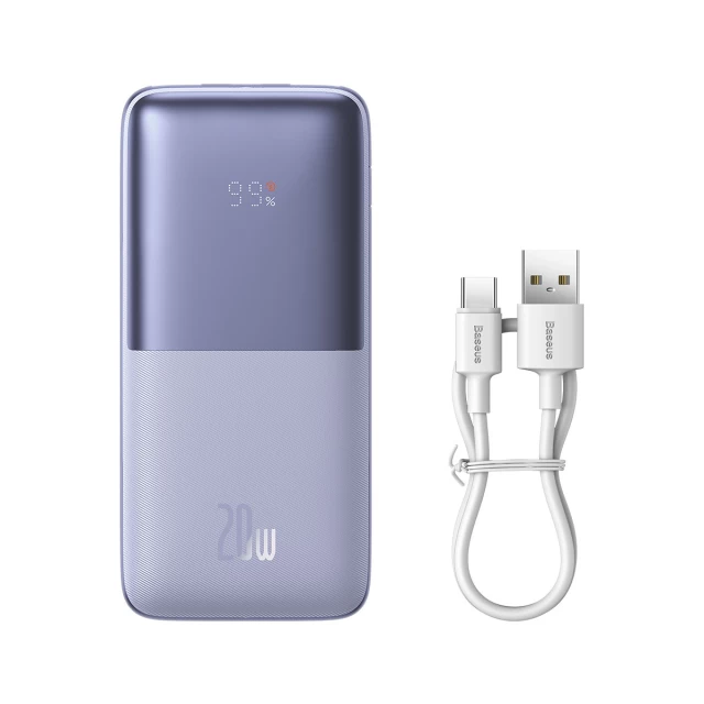 Портативное зарядное устройство Baseus Bipow Pro 10000 mAh 20W with USB-A to USB-C 0.3m Cable Purple (PPBD040105)