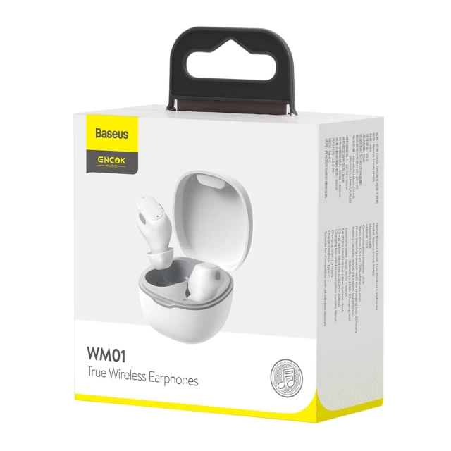 Беспроводные наушники Baseus Encock (WM01) Bluetooth 5.0 White (NGWM010002)