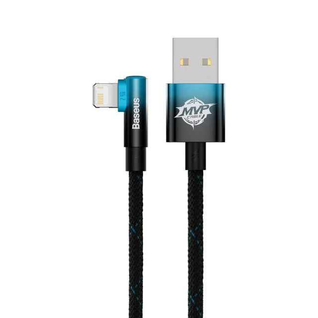 Кабель Baseus MVP 2 Elbow-angled Fast Charging 2.4A USB to Lightning 2m Blue (CAVP000121)