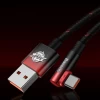 Кабель Baseus MVP 2 Elbow-shaped Data Cable 5A USB to Type-C 2m Red (CAVP000520)