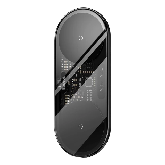 Бездротовий зарядний пристрій Baseus Digital LED Display Universal Version 2-in-1 20W Black (WXSX010101)