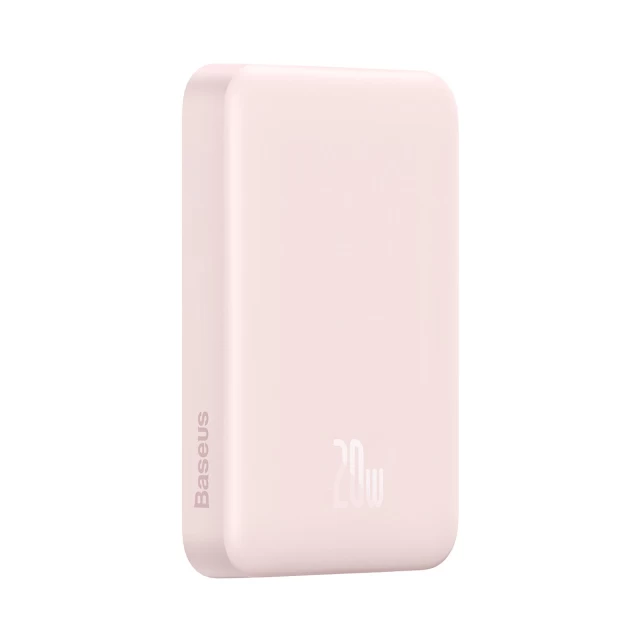 Портативний зарядний пристрій Baseus Magnetic Mini Fast Charging 20W 10000 mAh Pink with USB-C to USB-C Cable White (PPCX030004)