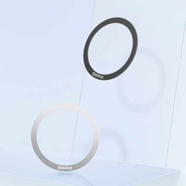 Магнитное кольцо Baseus Halo Series Magnetic Ring Silver Black (2 Pack) (PCCH000001)