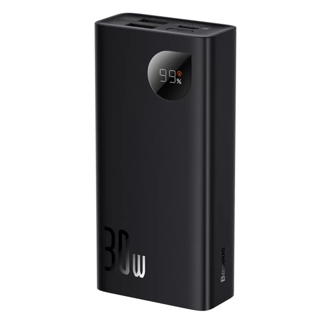 Портативное зарядное устройство Baseus Adaman 2 Digital Display Fast Charge 10000 mAh 30W with USB-A to USB-C Cable Black (PPAD040101)