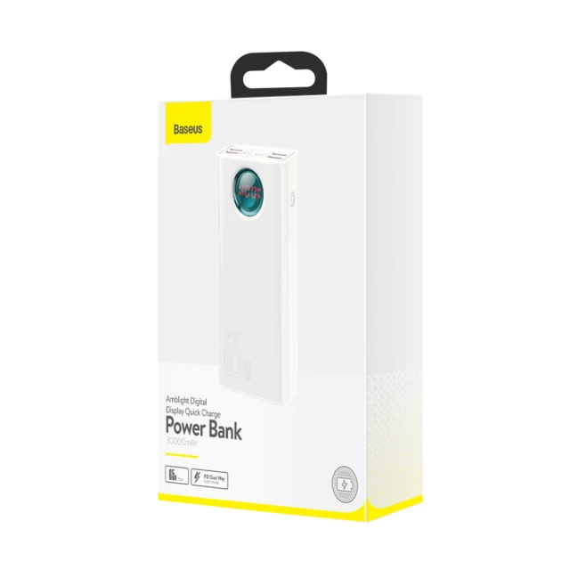 Портативное зарядное устройство Baseus Amblight Overseas Edition 65W 30000mAh White (PPLG000102)