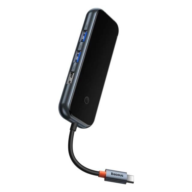 USB-хаб Baseus AcmeJoy 6-in-1 USB-C to 3xUSB-A/USB-C/HDMI/Ethernet Dark Grey (WKJZ010313)