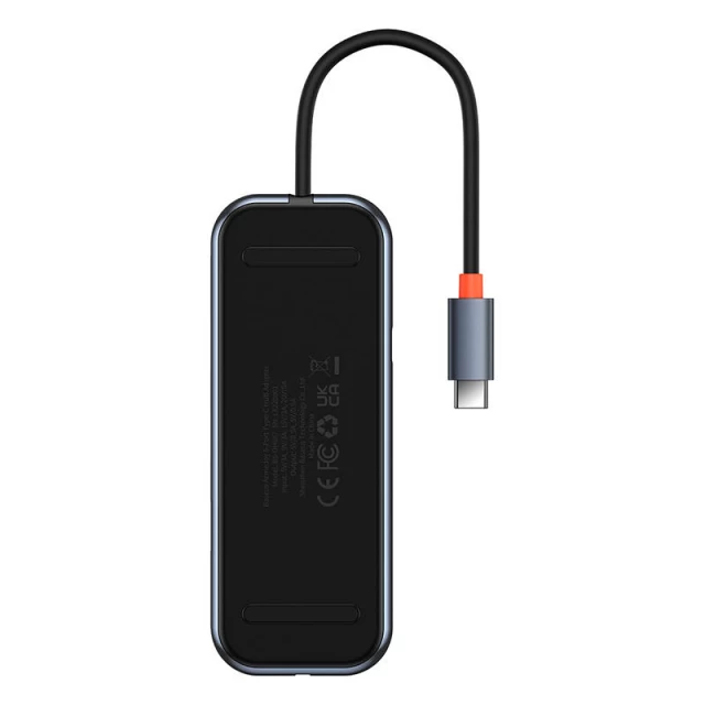 USB-хаб Baseus 5-in-1 AcmeJoy USB-C to 2x USB-A 3.0 | USB-A 2.0 | USB-C PD | RJ45 Gray (WKJZ010113)