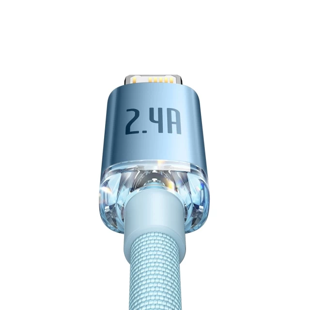 Кабель Baseus Crystal Shine Series Fast Charging 20W 2.4A USB to Lightning 2m Blue (CAJY001203)