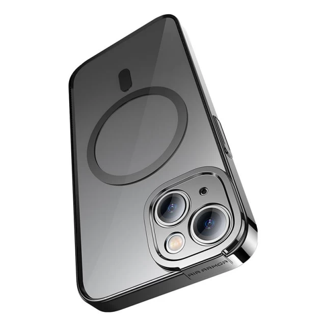 Чохол і захисне скло Baseus Glitter для iPhone 14 Plus Black with MagSafe (ARMC010201)