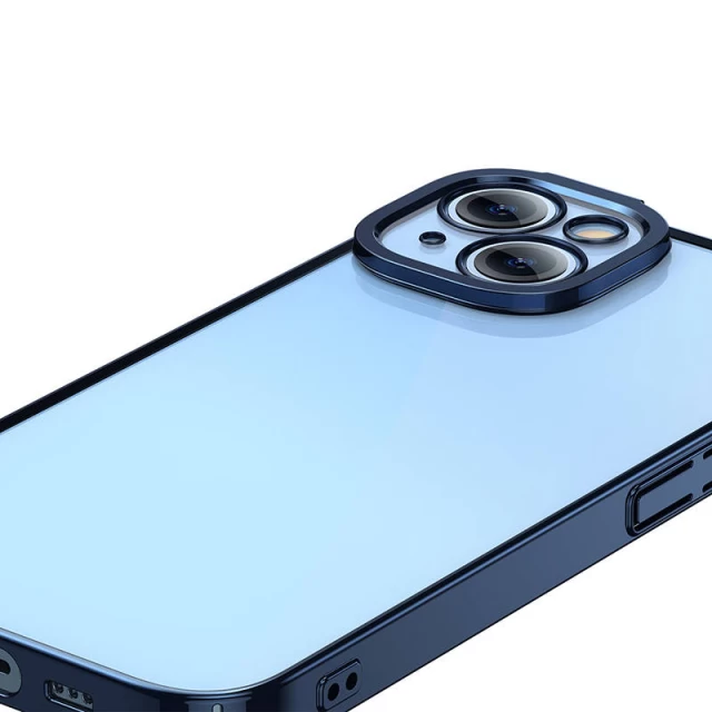 Чохол і захисне скло Baseus Glitter для iPhone 14 Blue (ARMC021203)