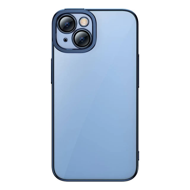 Чохол і захисне скло Baseus Glitter для iPhone 14 Blue (ARMC021203)