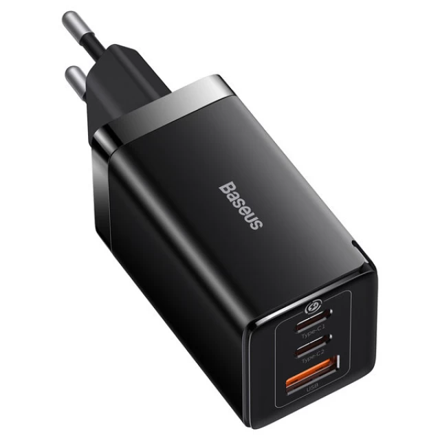 Мережевий зарядний пристрій Baseus GaN5 Pro FC 65W 2xUSB-C | USB-A with USB-C to USB-C Cable Black (CCGP120201)