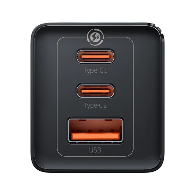 Мережевий зарядний пристрій Baseus GaN5 Pro FC 65W 2xUSB-C | USB-A with USB-C to USB-C Cable Black (CCGP120201)