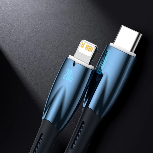 Кабель Baseus Glimmer Series Fast Charge USB-C to Lightning 2m Black (CADH000101)