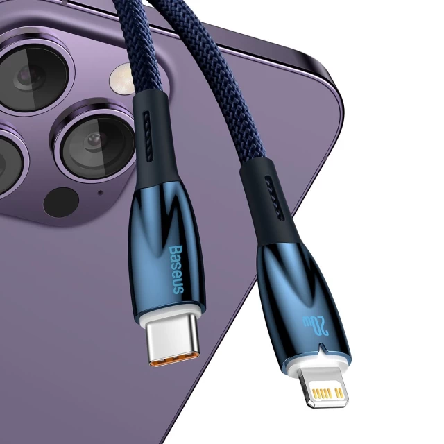 Кабель Baseus Glimmer Series Fast Charging USB-C to Lightning 20W 2m Blue (CADH000103)