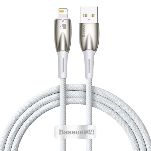Кабель Baseus Glimmer Series Fast Charge USB-A to Lightning 1m White (CADH000202)