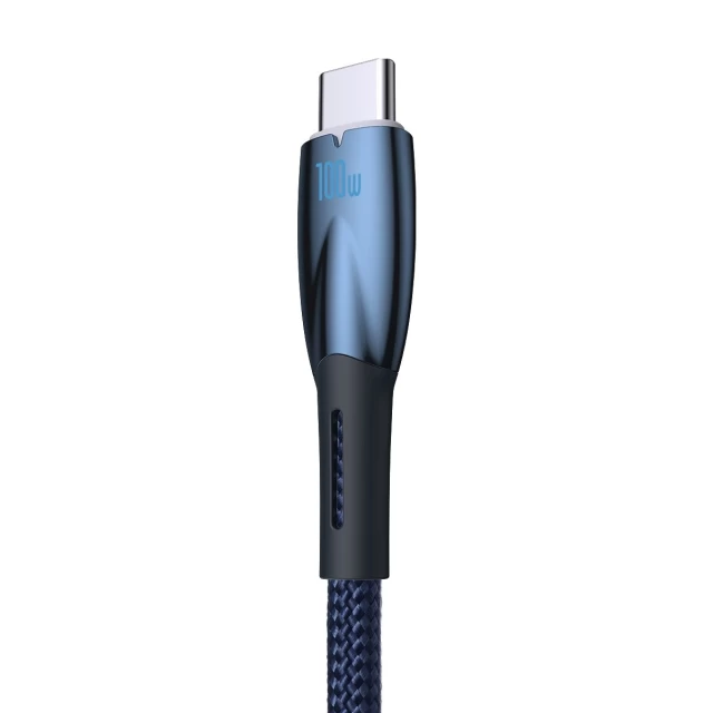 Кабель Baseus Glimmer Series Fast Charging USB-A to USB-C 100W 1m Blue (CADH000403)