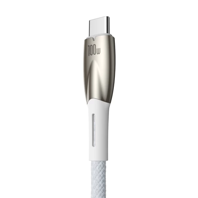 Кабель Baseus Glimmer Series Fast Charging USB-A to USB-C 100W 1m White (CADH000402)