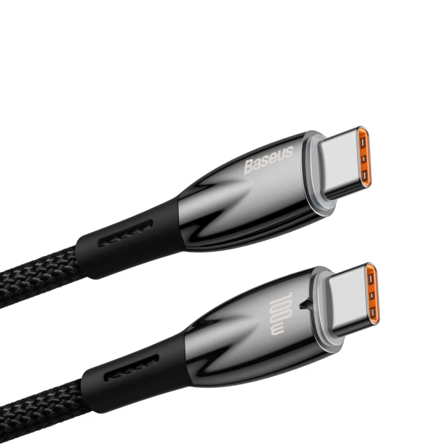 Кабель Baseus Glimmer Series Fast Charge USB-C to USB-C 100W 1m Black (CADH000701)