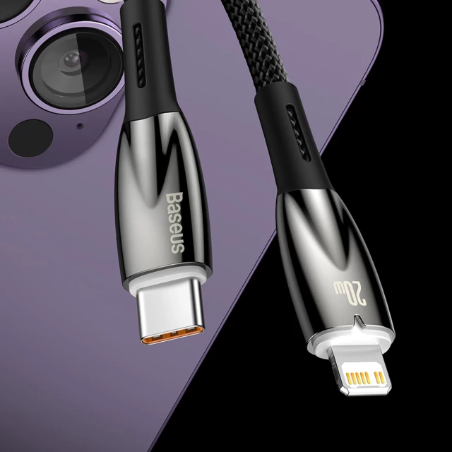 Кабель Baseus Glimmer Series Fast Charge USB-C to USB-C 100W 1m White (CADH000702)