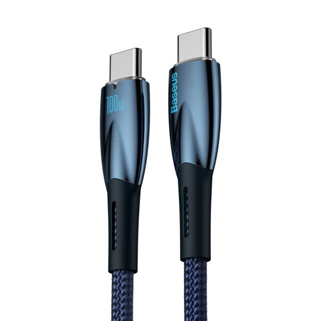 Кабель Baseus Glimmer Series Fast Charge USB-C to USB-C 100W 2m Blue (CADH000803)