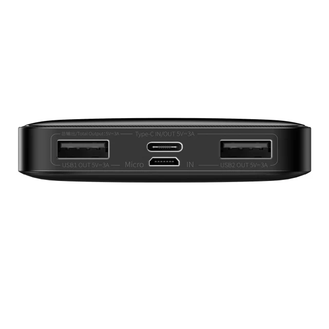 Портативний зарядний пристрій Baseus Bipow Digital Display 10000 mAh 15W with USB-A to Micro-USB 0.25m Cable Black (PPBD050001)