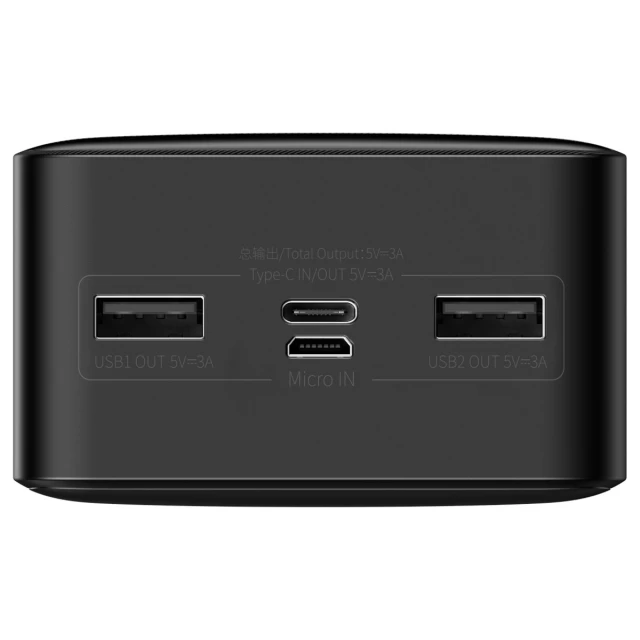 Портативний зарядний пристрій Baseus Bipow Digital Display 30000 mAh 15W with USB-A to Micro-USB 0.25m Cable Black (PPBD050201)