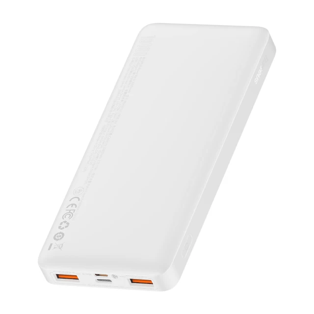 Портативний зарядний пристрій Baseus Bipow Fast Charging 10000 mAh 20W with USB-A to Micro-USB 0.25m Cable White (PPBD050502)