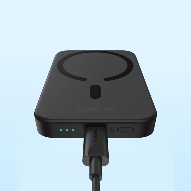 Портативное зарядное устройство Baseus Magnetic Fast Charging 20W | 15W 6000mAh with USB-C to USB-C Cable Black MagSafe (PPCX050001)