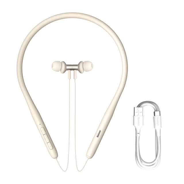 Бездротові навушники Baseus Bowie P1x Neckband Bluetooth 5.3 Сream (NGPB010002)