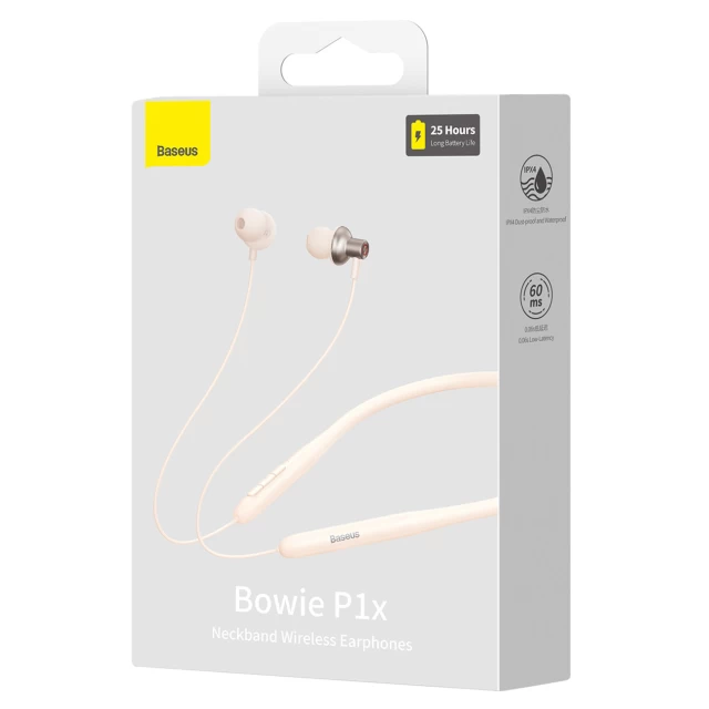 Бездротові навушники Baseus Bowie P1x Neckband Bluetooth 5.3 Сream (NGPB010002)