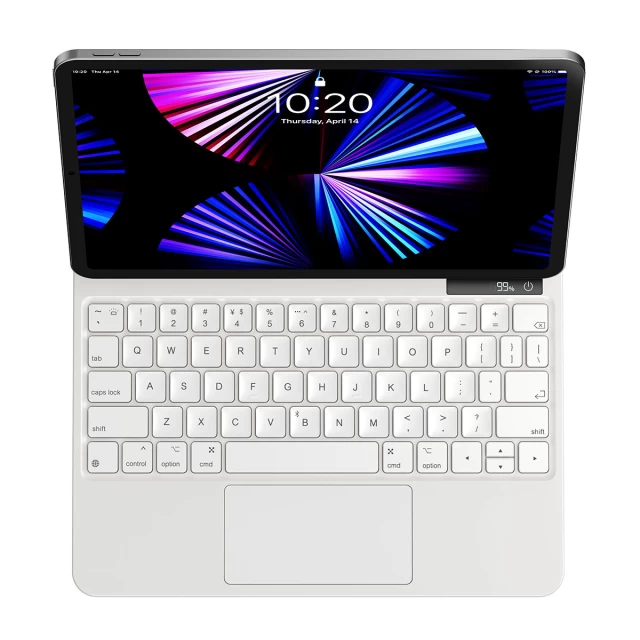 Магнітний чохол із бездротовою клавіатурою Baseus Brilliance with Digital Display для iPad Pro 12.9'' (2018/2020/2021/2022) White (ARJK010302)