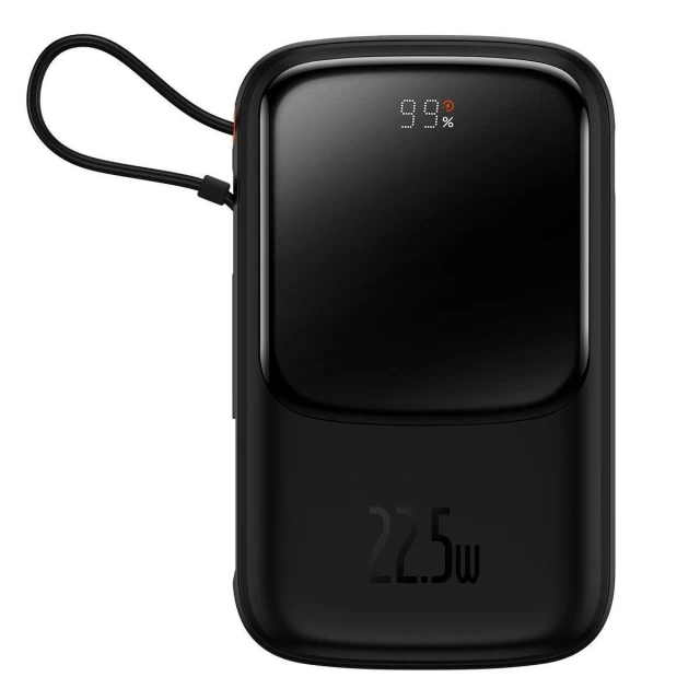 Портативний зарядний пристрій Baseus Qpow Digital Display Fast Charging 22.5W 10000mAh with USB-C Cable Black (PPQD060101)
