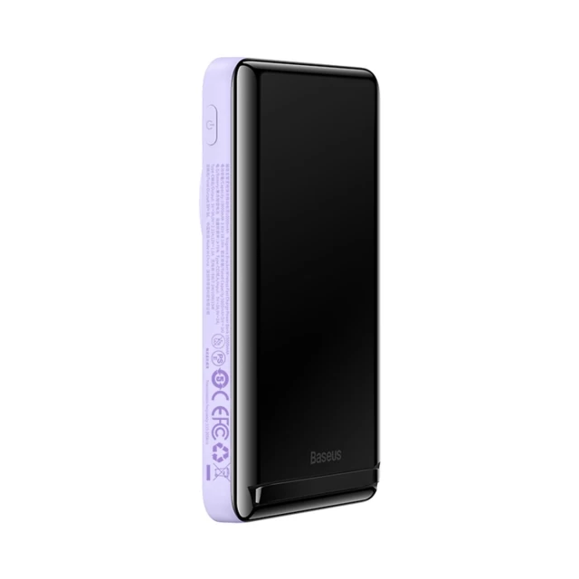 Портативное зарядное устройство Baseus Magnetic Bracket Wireless Fast Charge 10000mAh 20W Purple with USB-C to USB-C Cable with MagSafe (PPCX080005)
