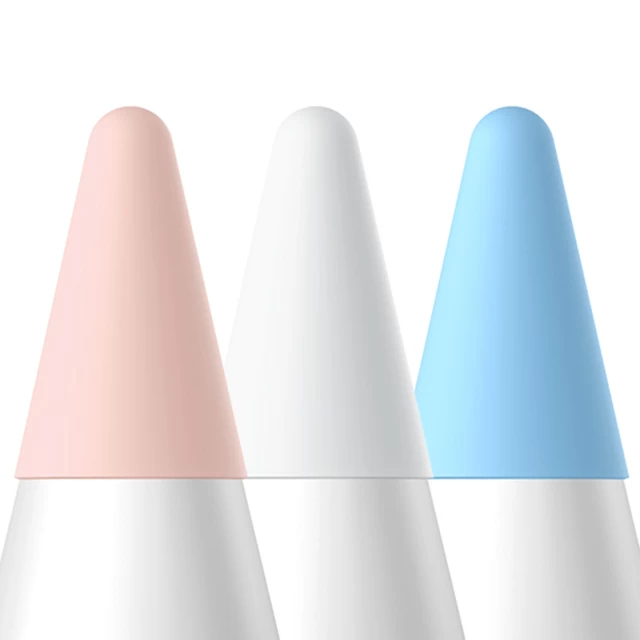 Запасні наконечники Baseus Smooth Writing Stylus Pen Tip Silicone Medium White/Blue/Pink (12 Pack) (ARBJ010100)