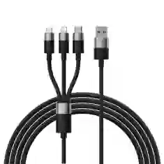Кабель Baseus StarSpeed 3-in-1 USB-A to USB-C/Lightning/microUSB 1.2 m Black (CAXS000001)